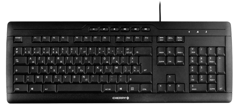 An example of a keyboard by Cherry that uses the new French layout.